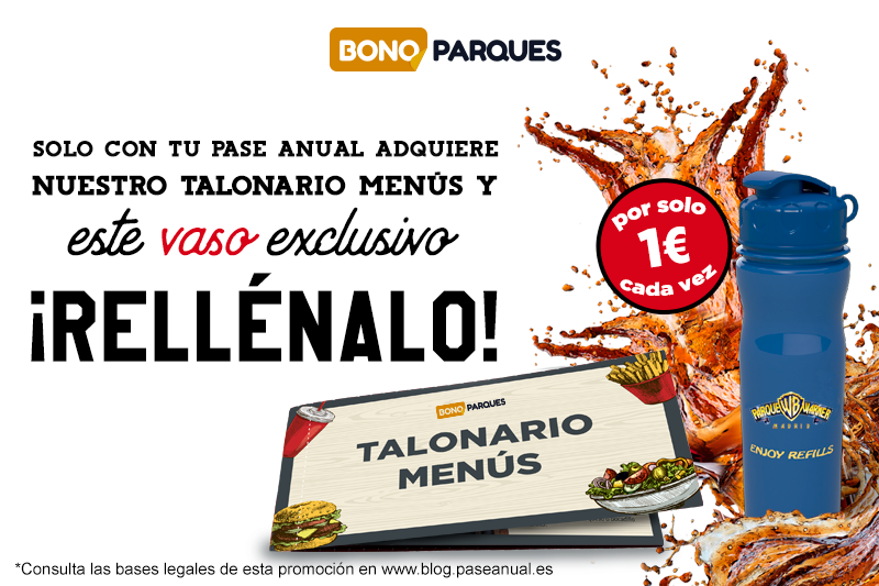 Oferta Pase Anual Verano Vaso Refill y Talonario Menú Pase Anual
